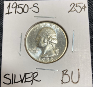 1950-S BU Silver Washington Quarter