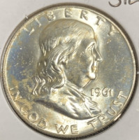 1961-D BU Franklin Silver Half Dollar - 3