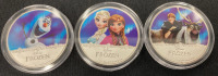 (3) Disney Frozen .925 Plated Collector’s Coins