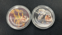 (5) Jurassic Time Dinosaur .925 Plated Collectible Coins - 2