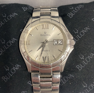 (1) Bulova Swiss Stainless Steel Men&rsquo;s Wrist Watch