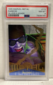 1995 Marvel Metal, Random, Silver Flasher #113 NM-MT 8 PSA Graded Collectible Card