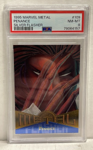 1995 Marvel Metal, Penance, Silver Flasher #109 NM-MT 8 PSA Graded Collectible Card