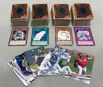 Big Set Of Konami Yu-Gi-Oh! Collectible Trading Game Cards, 2017 MLB Topps Baseball Cards