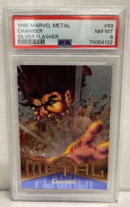 1995 Marvel Metal, Chamber, Silver Flasher #89 NM-MT 8 PSA Graded Collectible Card