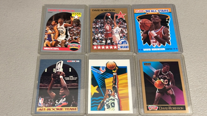 (6) David Robinson 1990 NBA Collectible Basketball Cards W/ Rookie