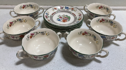 12pc Spode Chinese Rose Tea Set