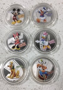 (6) Disney “Characters” Silver Plated Rounds