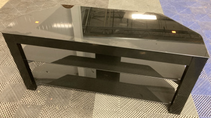 Black 3-Glass Shelf TV Stand