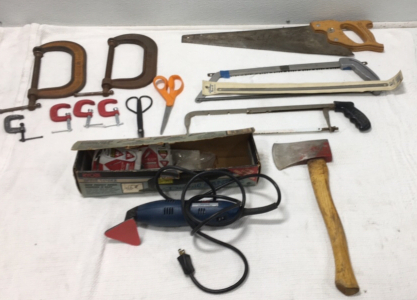 Ryobi Detail Sander Model DS1000, (6) Clamps & More