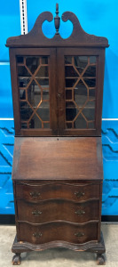 Antique Secretary Desk W/Bookcase. No key