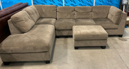 Comfortable Sectional Sofa W/ Ottoman
