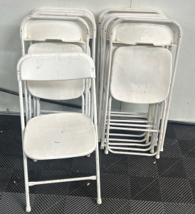(10) White Folding Chairs
