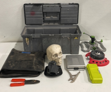 (1) Holster (2) Cd Carries With Movies (1) Tool Box With Angle Grinder Heads and More!