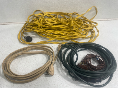 (5) Extension Cords & One Power Strip