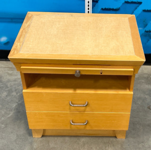 2-Drawer End Table W/ Slide Out Tray