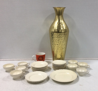 Large Metal Vase & More