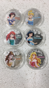 (6) Disney “Princess” Silver Plated Rounds