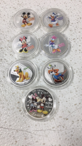 (7) Disney “Charecters” Silver Plated Rounds