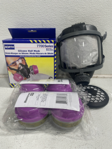 (1) Silicone Half Mask (2) Sets of Honeywell North Filters (1) Full Face Gas Mask Respirator