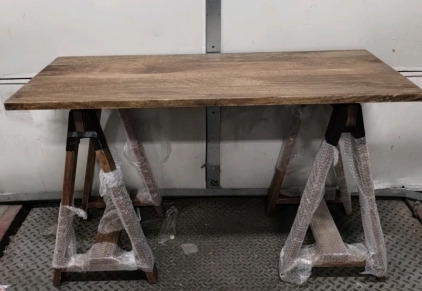 52" x 23 1/4" x 30 1/8" Wooden Modern Style Desk with Hinges