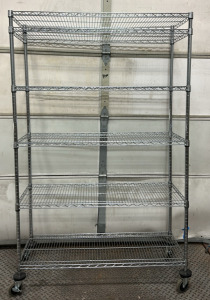 47&rsquo;&rsquo; x 18 1/4&rsquo;&rsquo; x 76 1/2&rsquo;&rsquo; 5 Shelf Metal Rolling Cart