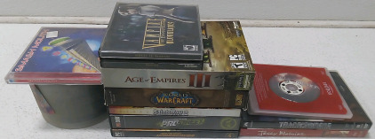 (6) PC Games (4) DVD Movies (1) Astro Lounge by Smash Mouth CD (1) Disk Holder Full of CDs