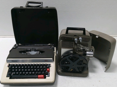 (1) WedgeField 600 Electric Type Writer (1) Bell Howell 8mm Camera