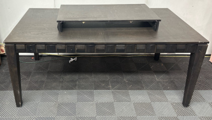 Black Wooden Dining Room Table W/ Leaf