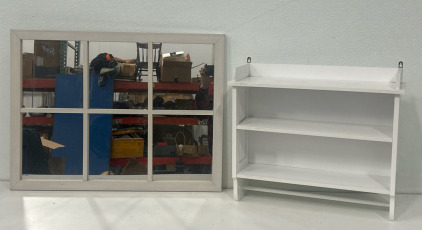 (1) Window Frame Mirrors (1) Towel Rack Shelf