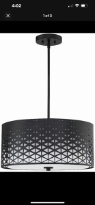 (2)Park Harbor Redden 3 Light 20" Wide Drum Contemporary and Modern Pendant Light