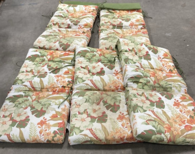 (5) Floral Patio Chair Cushions