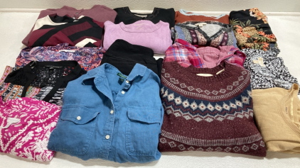 (14) Women&rsquo;s Tops, (1) Skirt, (1) Dress