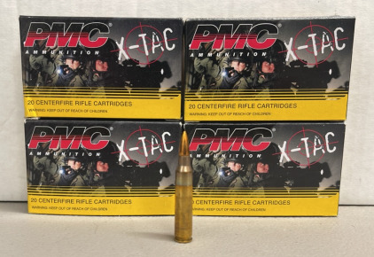 (80) Rounds Of PMC X-Tac 5.56, 55Gr. Centerfire Rifle Cartridges