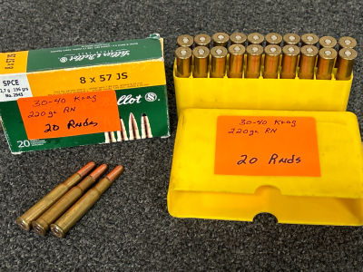 40 ROUNDS 30-40 KRAG 220 GRAIN ROUND NOSE