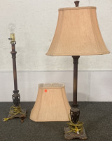 TABLE LAMPS 31.5” (ONE MISSING HARP, BOTH TURN ON)