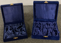 (7) BLUE VELVET JEWELRY BOXES, (1) GREEN VELVET JEWELRY BOX - 2