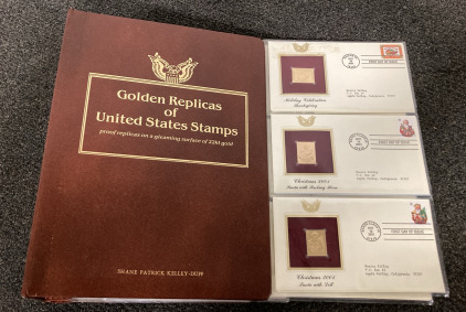 GOLDEN REPLICA OF UNITED STATES STAMPS