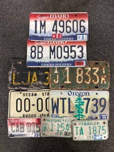 (9) VINTAGE LICENSE PLATES