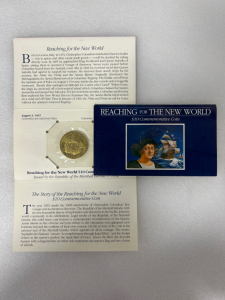 (2) REACHING FOR THE NEW WORLD $10 COMMEMORATIVE COINS