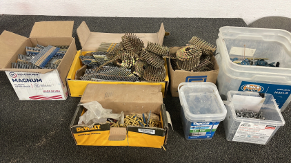 LARGE LOT OF NAILS AND SCREWS