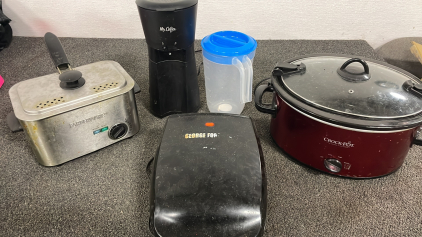 CROCKPOT, FRYER, COFFE MAKER, AND MORE