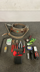 TOOLBELT WITH VARIOUS TOOLS AND FLASHLIGHTS