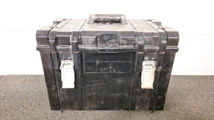 TOOL BOX WITH OIL DRAIN CONTAINER AND TIE-DOWN STRAPS