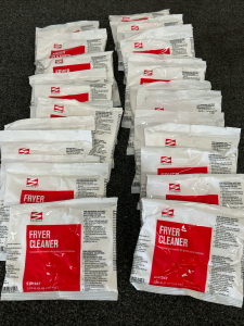 26 UNOPENED INDUSTRIAL FRYER CLEANER PACKAGES