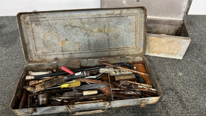(2) METAL TOOL BOXES FULL OF TOOLS