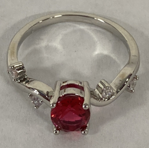 Size 8 Oval Cut Ruby Ring