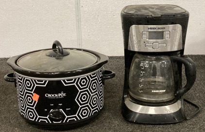 BLACK AND DECKER COFFEE POT AND CROCK POT