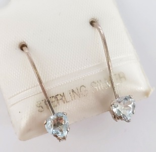 $120 Silver Aquamarine(0.38ct) Earrings