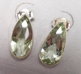$160 Silver Lemon Quartz Earrings